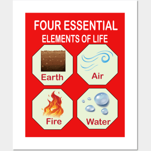 Four Essential Elements of Life Science Lovers students and teachers Posters and Art